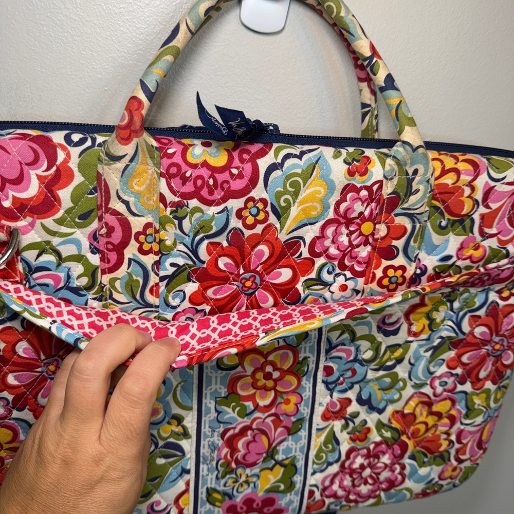 Vera Bradley Hope Garden Floral Quilted Laptop Messenger Bag Crossbody Tech Case - Picture 10 of 10
